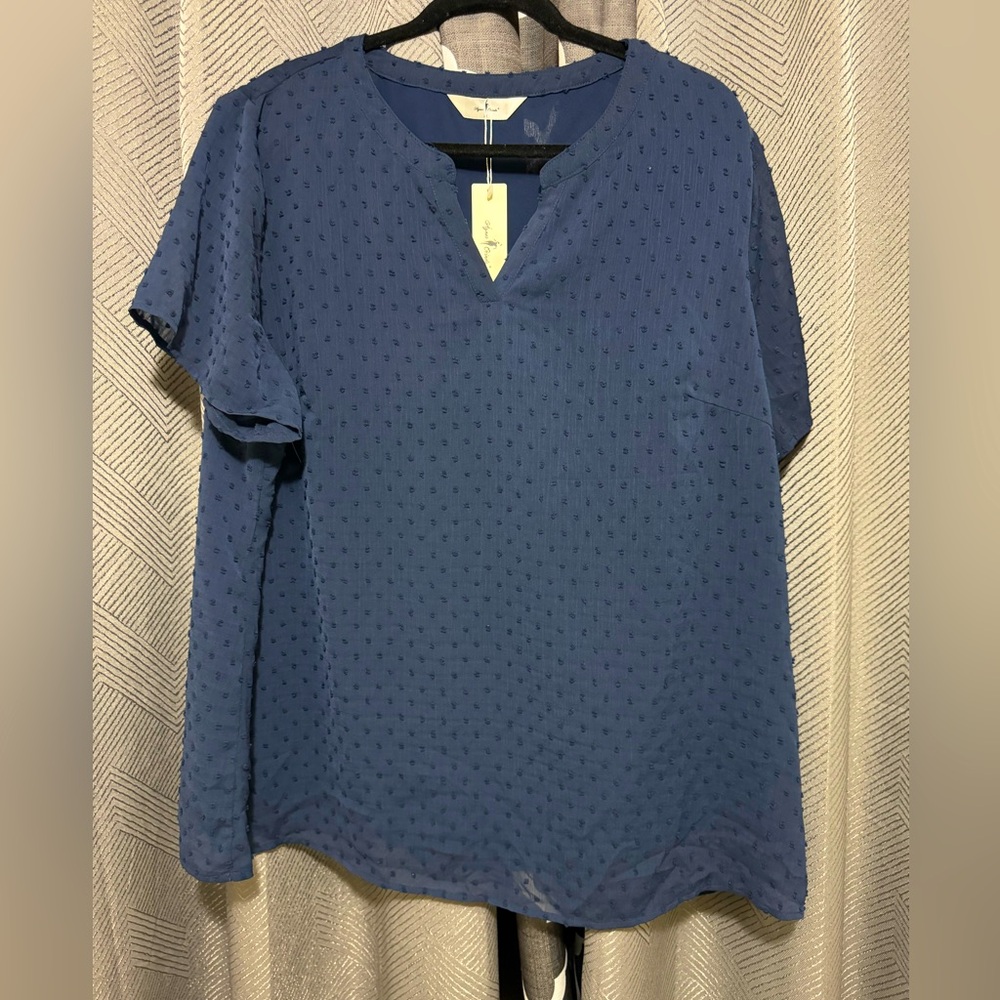 Chic Navy Women's Blouse By Agnes Orinda, 2X